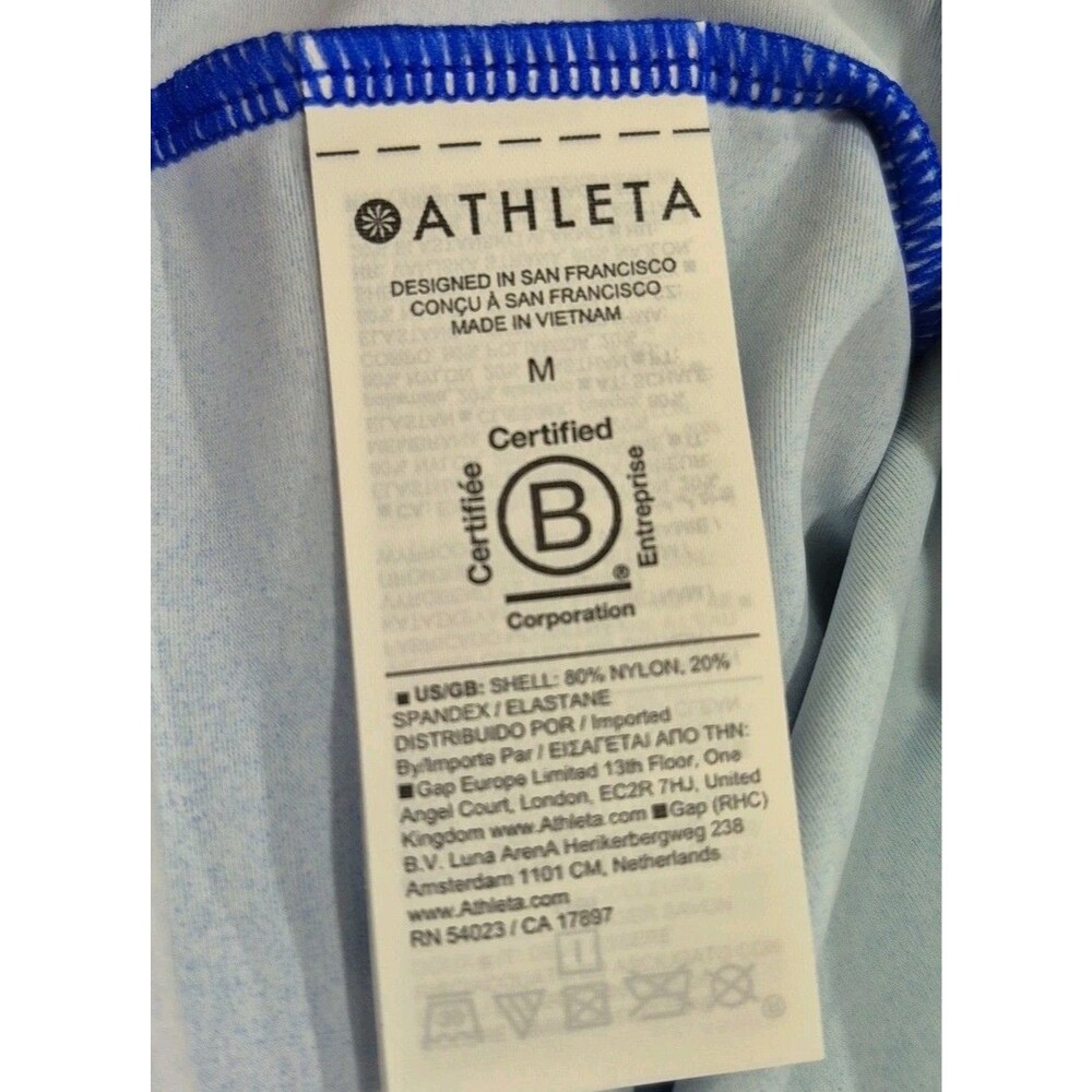 Athleta North Point Crop Rashguard UPF Long Sleeve Swim Shirt M Ombre New - Picture 10 of 11